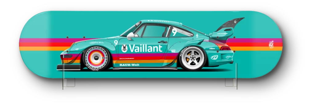 Planche Porsche RWB sur support