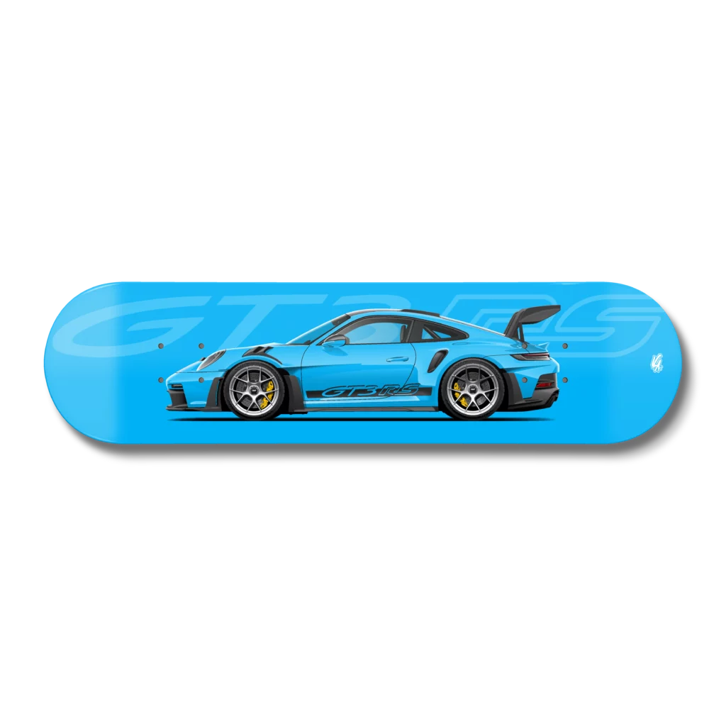 Planche Porsche 992 GT3 RS Miami Blue